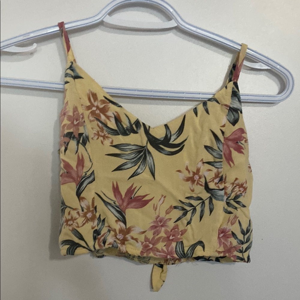 Floral Yellow Crop Top
